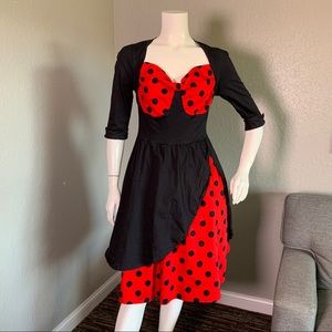 Ladybug Rockabilly 50s Style Dress 10P